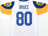 Isaac Bruce Autographed White Pro Style Jersey - Beckett W Hologram