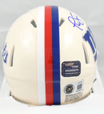 Phil Simms Autographed New York Giants Retro Speed Mini Helmet - Beckett W Holo