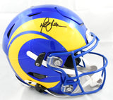 Marshall Faulk Autographed Rams F/S Speedflex Helmet - Beckett W Hologram