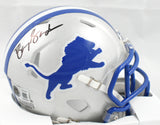 Barry Sanders Autographed Detroit Lions 83-02 Speed Mini Helmet - Beckett W Holo
