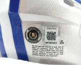 Barry Sanders Autographed Detroit Lions 83-02 Speed Mini Helmet - Beckett W Holo