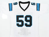 Luke Kuechly Autographed White Pro Style STAT Jersey - Beckett W Hologram