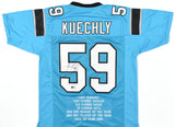 Luke Kuechly Autographed Carolina Blue Pro Style STAT Jersey - Beckett W Holo