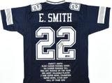 Emmitt Smith Autographed Blue Pro Style STAT Jersey - Beckett W Hologram
