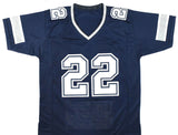 Emmitt Smith Autographed Blue Pro Style STAT Jersey - Beckett W Hologram