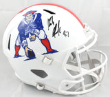Rob Gronkowski Autographed New England Patriots F/S 82-89 Speed Helmet Beckett W