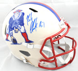 Rob Gronkowski Autographed New England Patriots F/S Retro Speed Helmet Beckett W