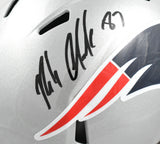 Rob Gronkowski Autographed New England Patriots F/S Speed Helmet- Beckett W Holo