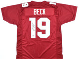 Carson Beck Autographed Red Pro Style Jersey - Beckett W Hologram