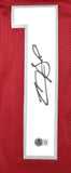 Carson Beck Autographed Red Pro Style Jersey - Beckett W Hologram