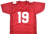 Carson Beck Autographed Red Pro Style Jersey - Beckett W Hologram