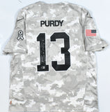 Brock Purdy Autographed 49ers Salute to Service Nike Game Jersey - Beckett W XL