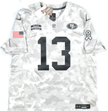 Brock Purdy Autographed 49ers Salute to Service Nike Game Jersey - Beckett W XL