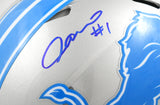 Jameson Williams Autographed Detroit Lions F/S Speed Authentic Helmet - Beckett