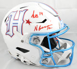 Nico Collins Kayshon Boutte Signed Texans F/S Rivalries Speedflex Helmet Beckett