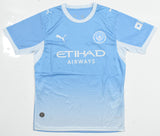 Rayan Cherki Autographed Manchester City Home Soccer Jersey #10 - Beckett *M