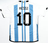 Lionel Messi Autographed Argentina Home Soccer Jersey #10 - Beckett *L