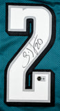 Brian Dawkins Autographed Green Pro Style Jersey - Beckett W Hologram