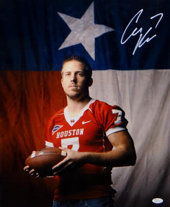 Case Keenum Autographed Houston Cougars 16x20 Flag Photo- JSA W Authenticated