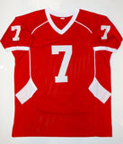 Case Keenum Autographed Red College Style Jersey- JSA W Authenticated