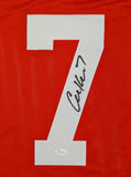 Case Keenum Autographed Red College Style Jersey- JSA W Authenticated