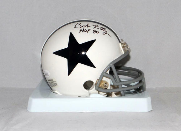 dallas cowboys football helmet signed by bob lilly Bob Lilly Autographed Dallas Cowboys 60-63 TB Mini Helmet W/ HOF- JSA W Auth
