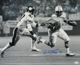 Earl Campbell Autographed Oilers 16x20 B&W Against Steelers Photo- JSA W Auth