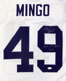 Barkevious Mingo Signed White College Style Jersey w/ 1st Round Pick- JSA Auth