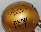 Roger Staubach Signed Navy Midshipmen Historic TK Helmet W/ Heisman- JSA W Auth