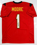 DJ Moore Autographed Red College Style Jersey- JSA W Authenticated *1