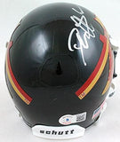 Deion Sanders Signed Florida State Black Schutt Mini Helmet- Beckett W *Silver