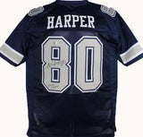 Alvin Harper Autographed Blue Pro Style Jersey w/SB champs-Beckett W Hologram