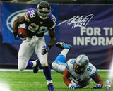 Adrian Peterson Signed Vikings 16x20 v. Lions HM Photo-Beckett W Hologram *White