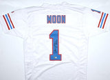 Warren Moon Autographed White Pro Style Jersey w/ HOF-Beckett W Hologram *Black