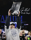 Joe Girardi Autographed 16x20 Holding WS Trophy Photo- JSA Authenticated