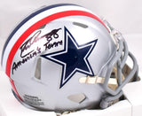Drew Pearson Signed Cowboys 1976 Speed Mini Helmet w/America's Team- Prova