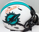 Jason Taylor Autographed Miami Dolphins Lunar Mini Helmet- Beckett W *Orange