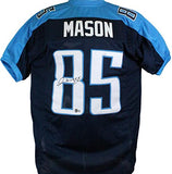 Derrick Mason Autographed Blue Pro Style Jersey-Beckett W Hologram *Black