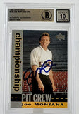 1995 Upper Deck #135 Championship Pit Crew Joe Montana Auto KC Chiefs BAS Auto10