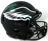 Miles Sanders Autographed Eagles F/S Eclipse Authentic Helmet- JSA W Auth *Green