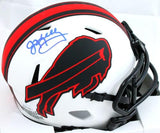 Jim Kelly Autographed Buffalo Bills Lunar Speed Mini Helmet - JSA W *Blue