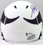 Adrian Peterson Signed Minn Vikings Lunar Speed Mini Helmet- Beckett W *Purple