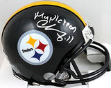 Chase Claypool Autographed Steelers Mini Helmet w/ Mapletron- Beckett W *Silver