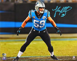 Luke Kuechly Autographed Panthers Stance 16x20 FP Photo- Beckett W *Teal