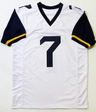 Will Grier Autographed White College Style Jersey - JSA W Auth *Silver