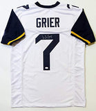 Will Grier Autographed White College Style Jersey - JSA W Auth *Silver