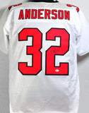 Jamal Anderson Autographed White Pro Style Jersey- Beckett W *Black