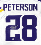 Adrian Peterson Autographed Solid White Pro Style Jersey- Beckett W Auth *2