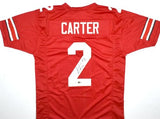 Cris Carter Autographed Red College Style Jersey - Beckett W Hologram *Black