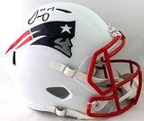 Sony Michel Signed New England Patriots F/S Flat White Helmet - Beckett W Auth